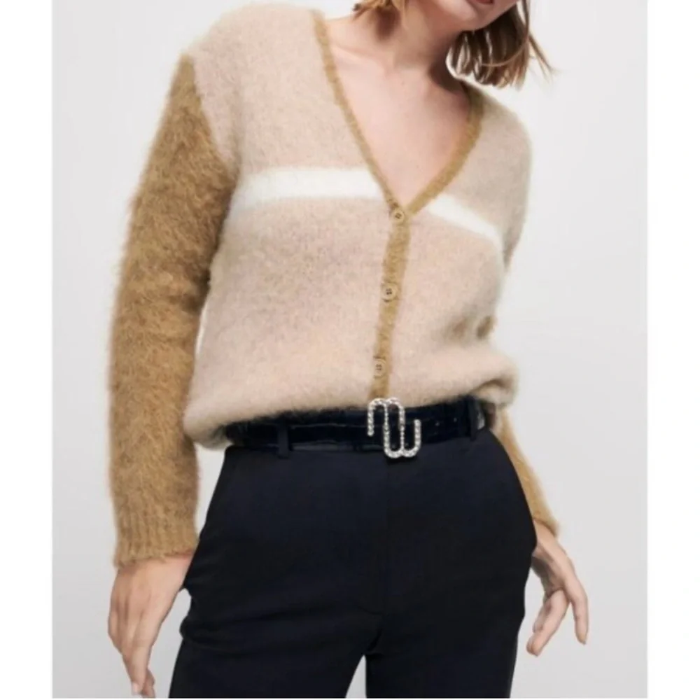 Maje Brushed Mohair Cardigan size 3/ US L